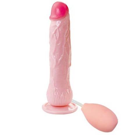 Dildo realista Eros Fountain com simulação de ejaculação e ventosa.
