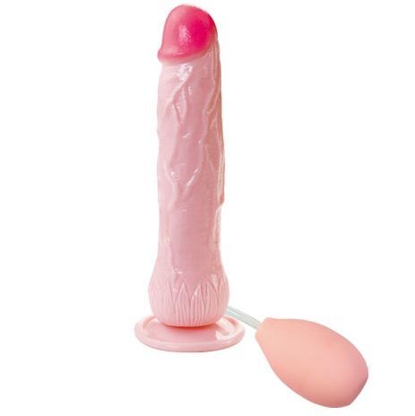 Dildo realista Eros Fountain com simulação de ejaculação e ventosa.