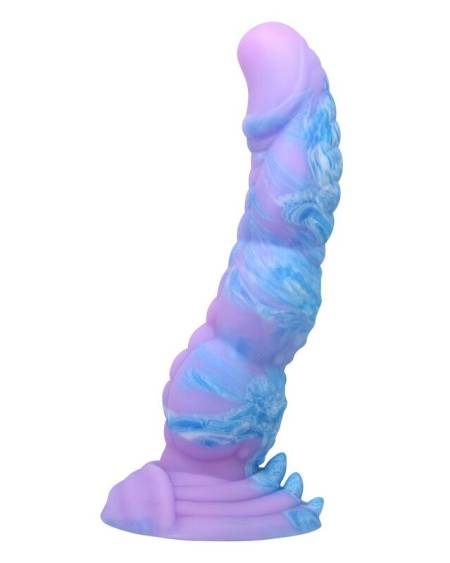 Dildo alienígena POWER MONSTERS em degradé azul e lilás, com base com ventosa