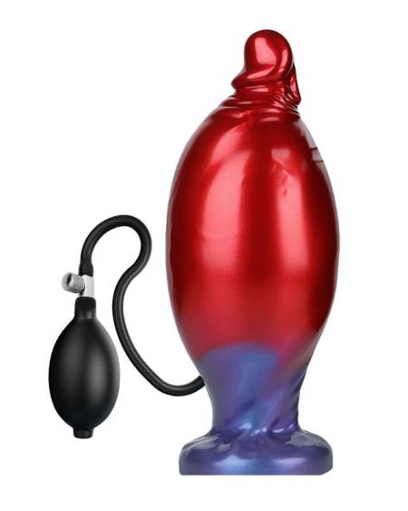 Dildo insuflável Shadow Behemoth bicolor vermelho e azul da POWER MONSTERS