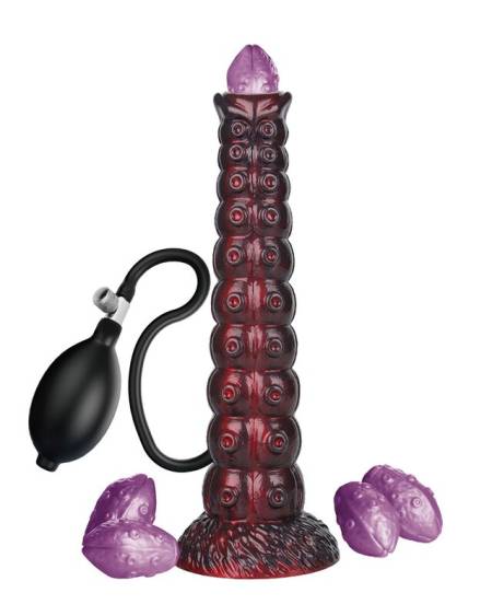 Dildo anal insuflável POWER MONSTERS Voidclaw Brute bicolor, roxo e preto, com base de ventosa