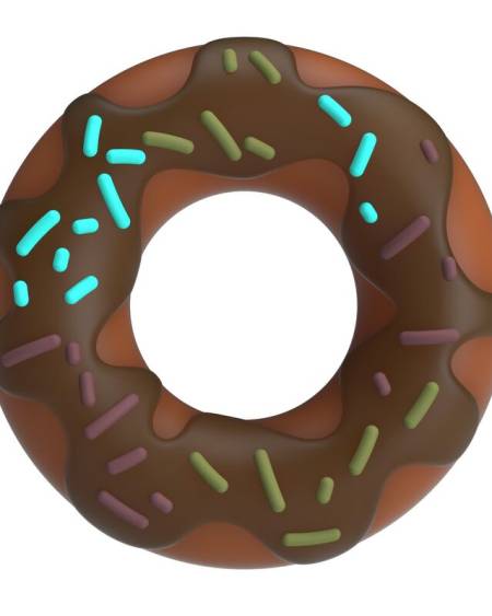 Anel peniano PRETTY LOVE Super Donut castanho chocolate com detalhes coloridos