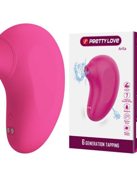 Sugador de clítoris PRETTY LOVE Arila cor-de-rosa, com vibração e carregamento magnético USB
