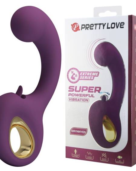 Vibrador PRETTY LOVE Brynnlee roxo com estimulador oral e língua flexível