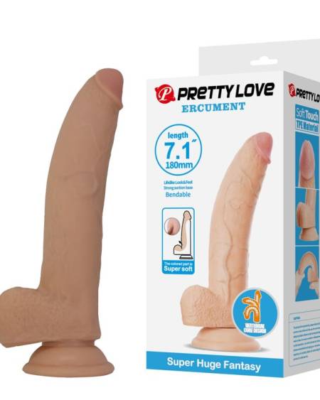 Dildo realista flexível PRETTY LOVE ELLCUMENT em cor natural, com base de ventosa