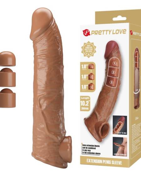Capa extensora ajustável para pénis PRETTY LOVE com ventosa e design realista