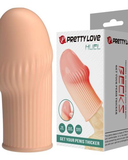 Capa para pénis PRETTY LOVE em TPE, de cor natural