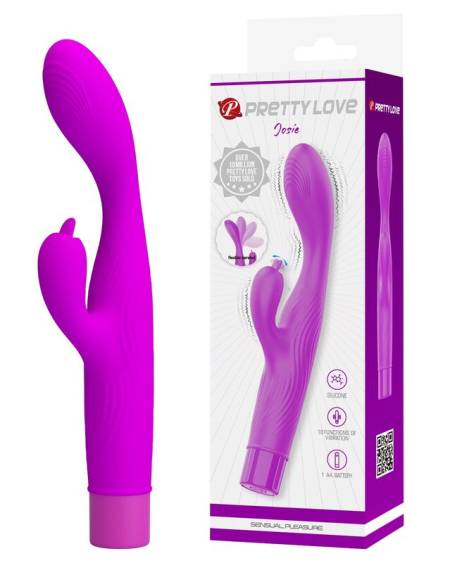 PRETTY LOVE - JENE VIBRADOR DOBLE ESTIMULACIÓN PARA PUNTO G Y CLÍTORIS MORADO