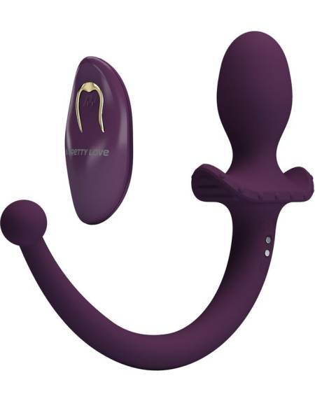 Plug anal vibratório PRETTY LOVE LIOEA roxo com cauda flexível e comando remoto