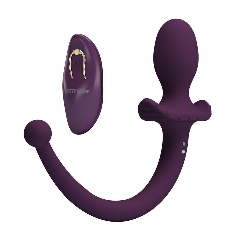 Plug anal vibratório PRETTY LOVE LIOEA roxo com cauda flexível e comando remoto