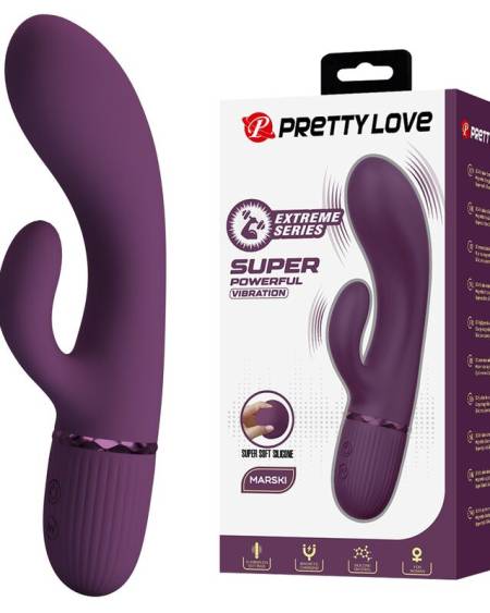 Vibrador coelho Pretty Love Margie roxo, recarregável e à prova de água