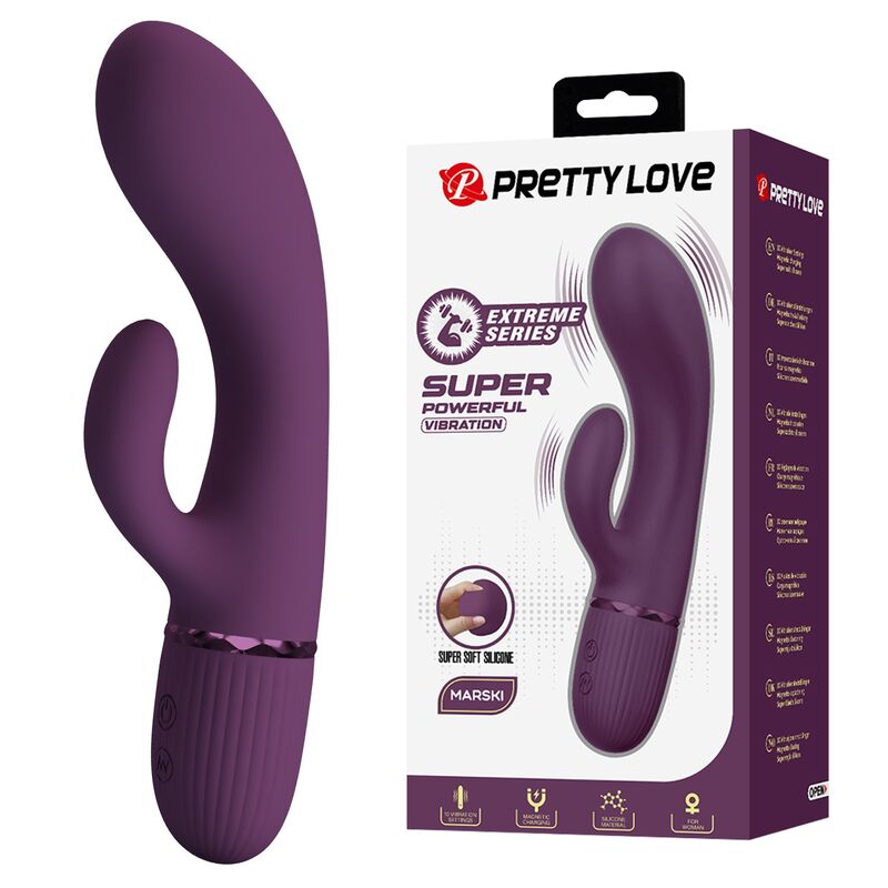 Vibrador coelho Pretty Love Margie roxo, recarregável e à prova de água