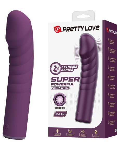 Vibrador recarregável Pretty Love Ryland roxo, com 10 funções de vibração