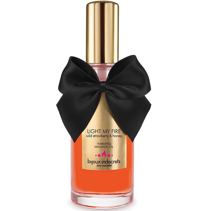Óleo de Massagem Efeito Calor Aroma a Morango - Bijoux Indiscrets