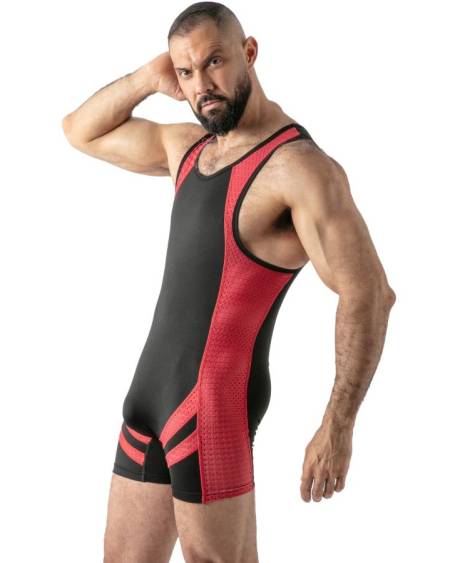 LOCKER GEAR – macacão masculino Open Access com fecho traseiro - ROJO, L