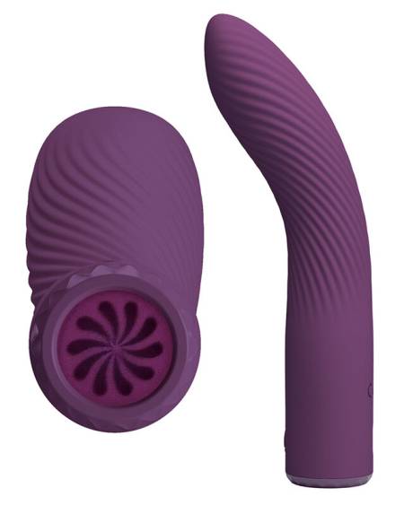 Vibrador recarregável Pretty Love Kissell roxo, com forma ligeiramente curva
