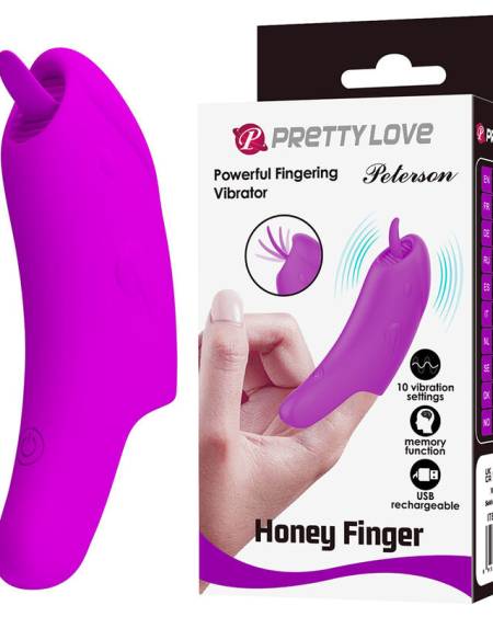 Vibrador de dedo PRETTY LOVE Peterson Honey Finger roxo