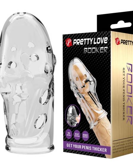 Capa transparente para pénis PRETTY LOVE Rocker, com textura e aberturas