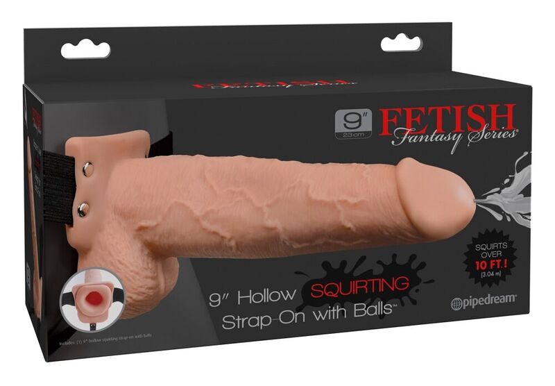 Arnês com pénis realístico ejaculador 22,9 cm da marca Fetish Fantasy Series