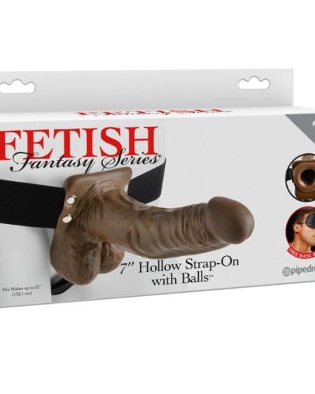 FETISH FANTASY SERIES - STRAP-ON HUECO CON TESTÍCULOS 17.8 CM