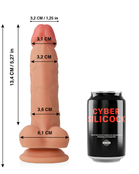 CYBER SILICOCK - JUDE REALÍSTICO SILICONA LÍQUIDA 18 CM -O- 3.2 CM