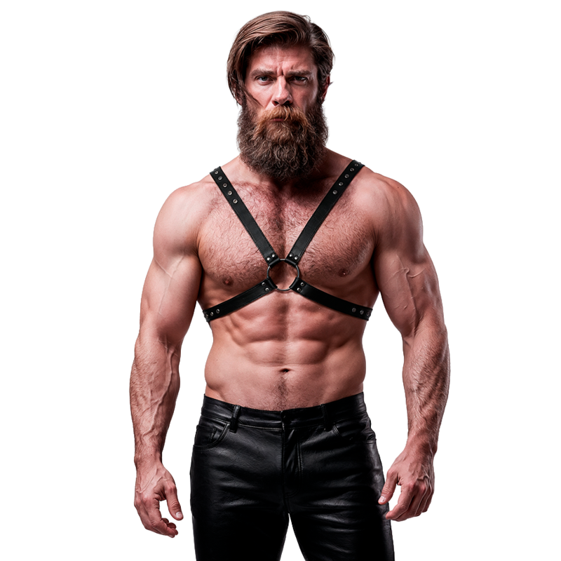 Arnês frontal ecopiel para peito masculino
