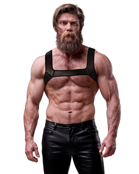 Arnês frontal de peito FETISH SUBMISSIVE ATTITUDE com várias correias