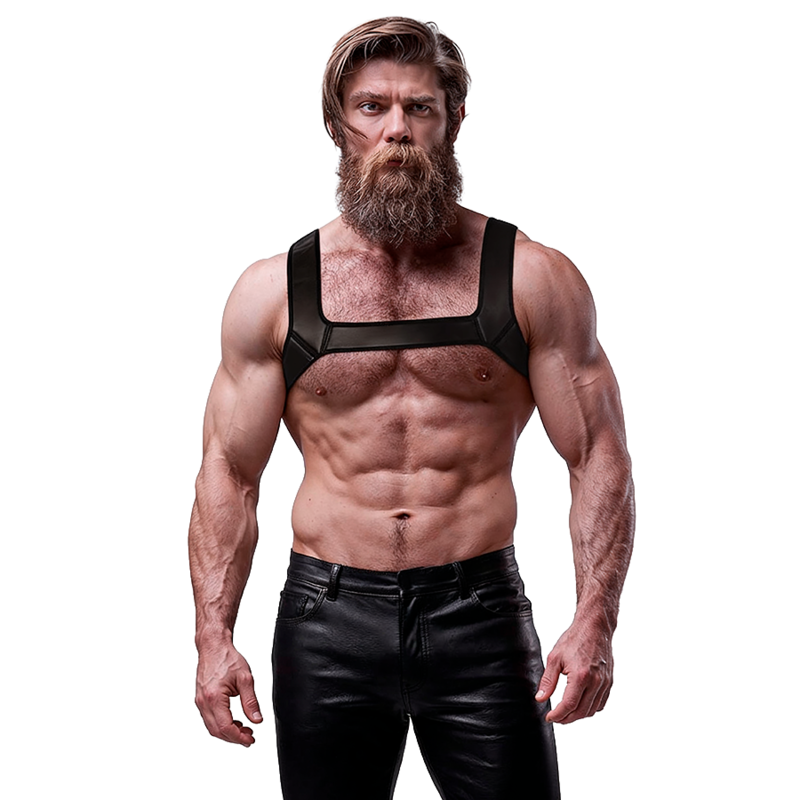 Arnês frontal de peito FETISH SUBMISSIVE ATTITUDE com várias correias