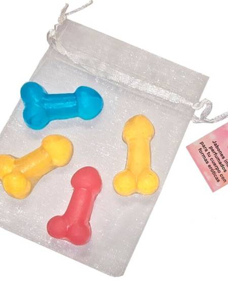 Conjunto DIABLO PICANTE com 4 mini sabonetes perfumados em forma de pénis