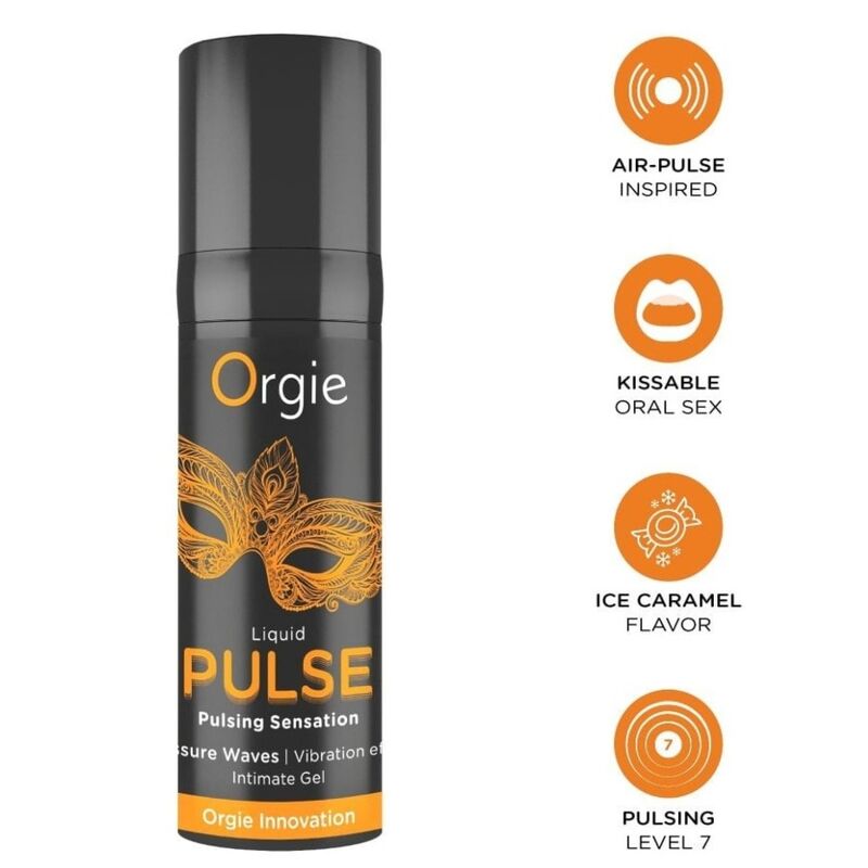 Gel íntimo beijável ORGIE com efeito pulsante, 15 ml