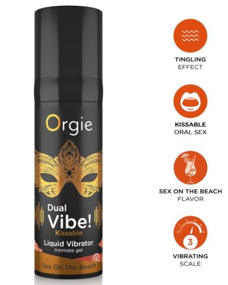 Gel íntimo besável ORGIE DUAL VIBE! Sex on the Beach, 15 ml