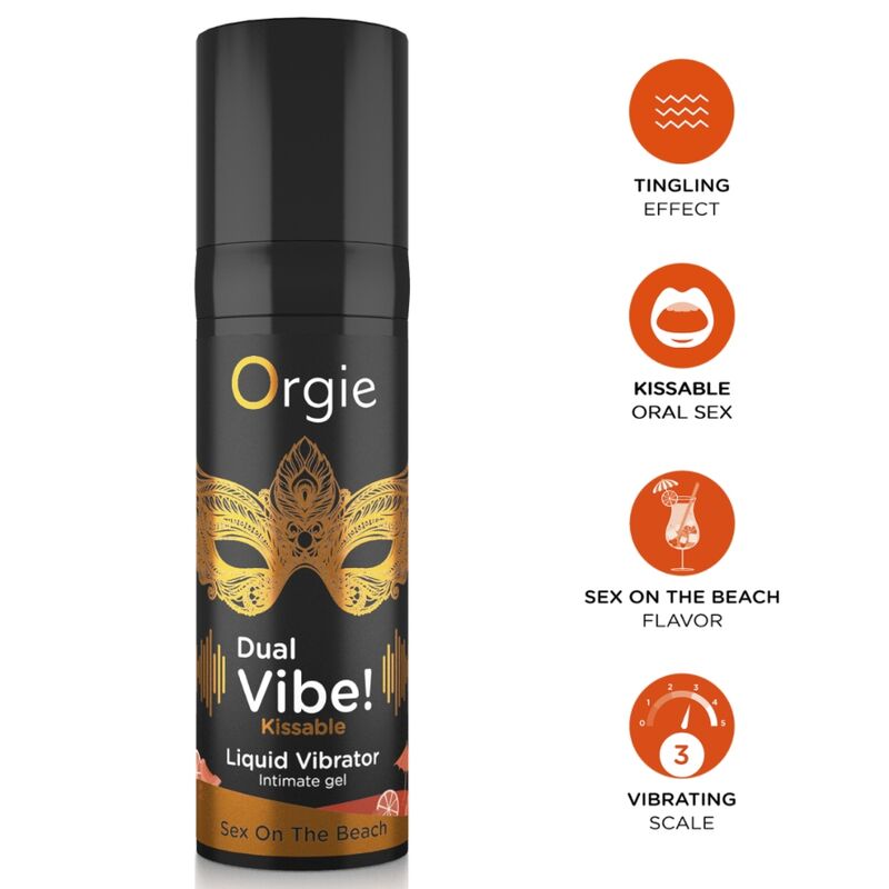 Gel íntimo besável ORGIE DUAL VIBE! Sex on the Beach, 15 ml