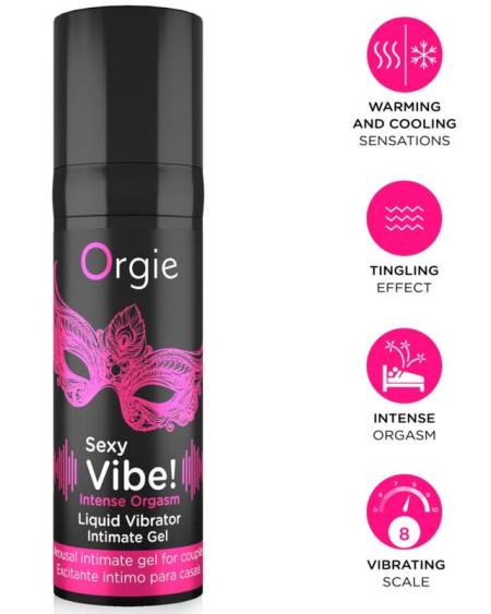 Gel íntimo multissensação ORGIE Sexy Vibe! Intense Orgasm, 15 ml