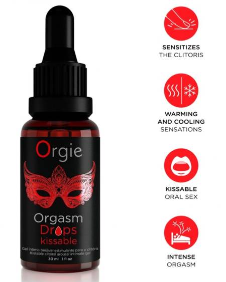 Gotas beijáveis estimulantes para clítoris ORGIE, embalagem de 30 ml