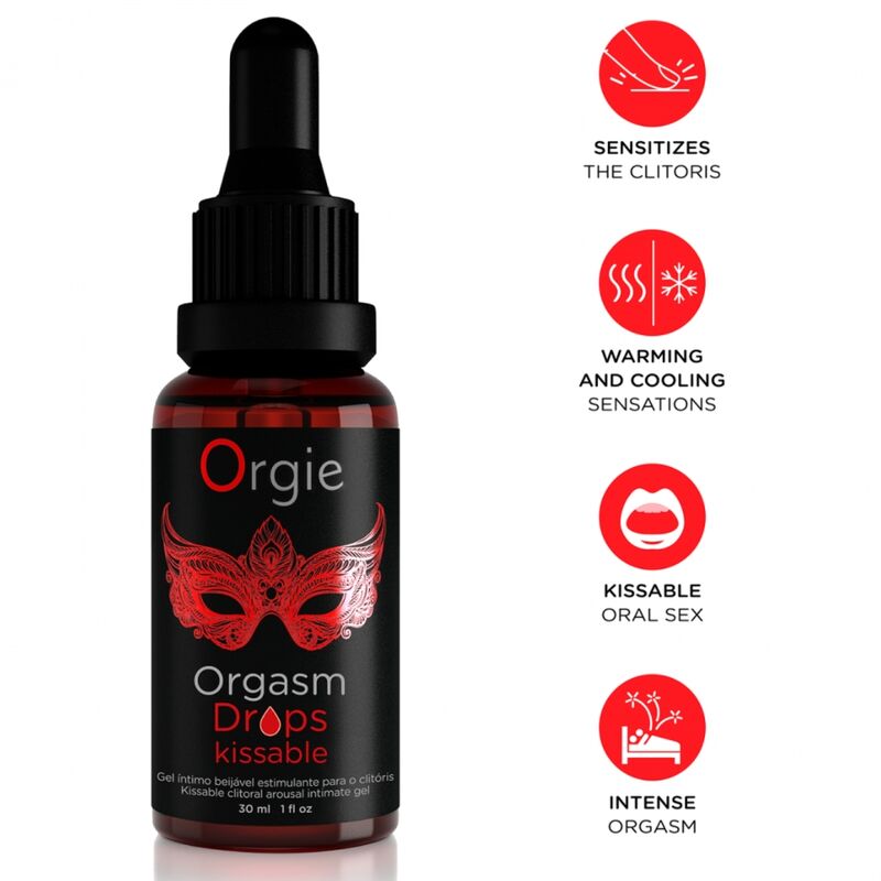 Gotas beijáveis estimulantes para clítoris ORGIE, embalagem de 30 ml