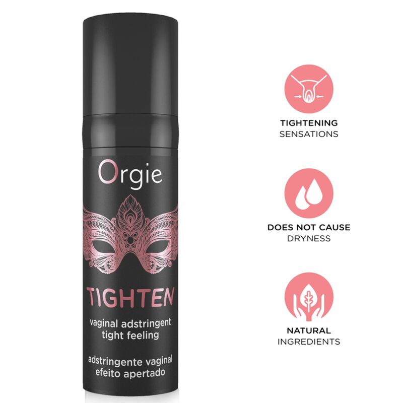 Gel íntimo reafirmante ORGIE, embalagem de 15 ml