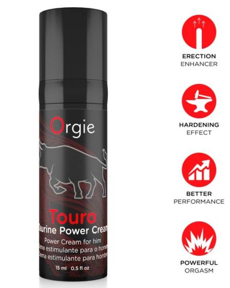 Creme potenciador da ereção ORGIE Touro, embalagem de 15 ml