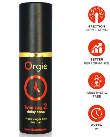 Spray retardante ORGIE Time Lag 2 sem anestésicos, 10 ml