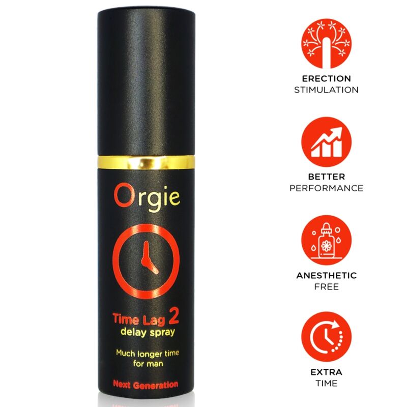 Spray retardante ORGIE Time Lag 2 sem anestésicos, 10 ml