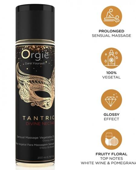 Óleo de massagem ORGIE Tantric Divine Nectar, 200 ml
