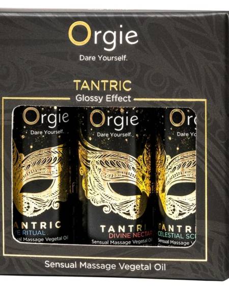 Conjunto ORGIE Tantric com três óleos de massagem de 30 ml