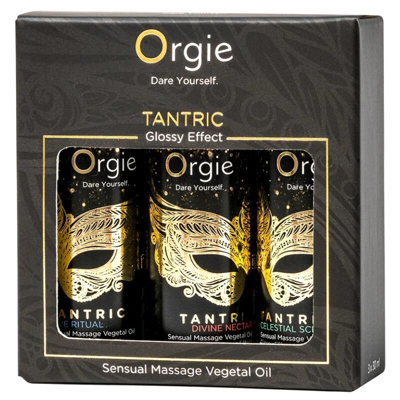Conjunto ORGIE Tantric com três óleos de massagem de 30 ml