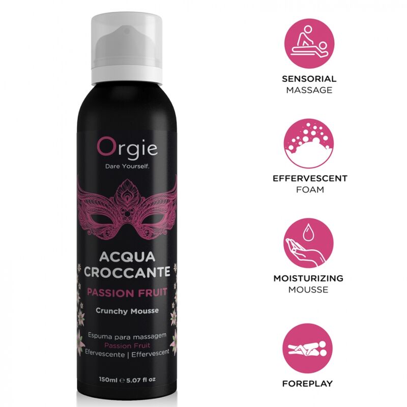Espuma efervescente de massagem ORGIE Acqua Croccante, com maracujá, 150 ml