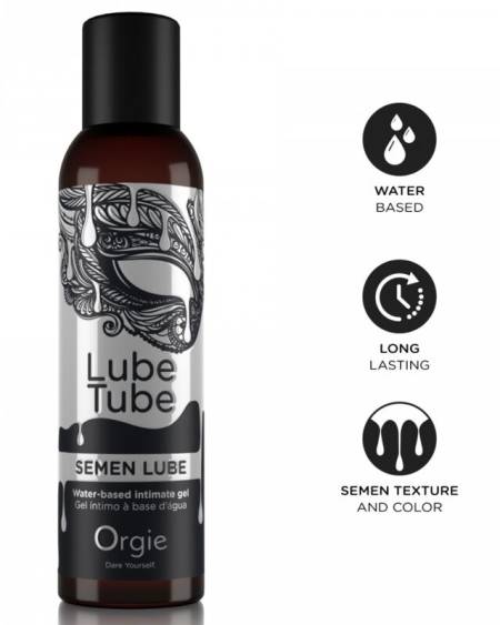 Gel lubrificante ORGIE Lube Tube de base aquosa, com textura de sémen, 150 ml