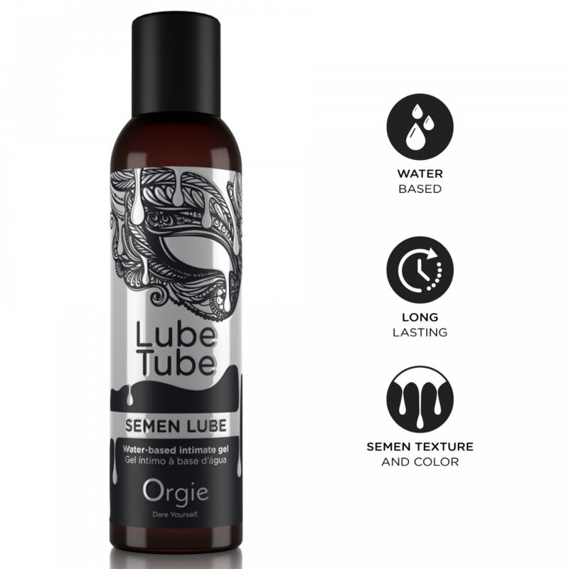 Gel lubrificante ORGIE Lube Tube de base aquosa, com textura de sémen, 150 ml