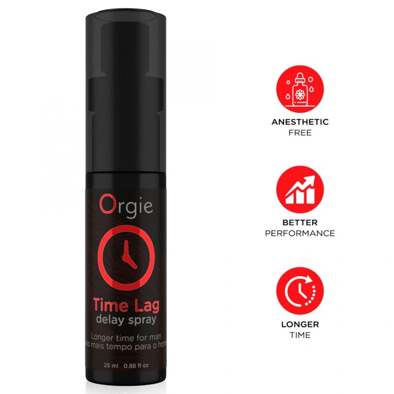 Spray retardante ORGIE Time Lag sem anestésicos, 25 ml