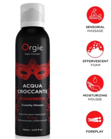 Espuma efervescente de massagem de morango ORGIE Acqua Croccante, 150 ml