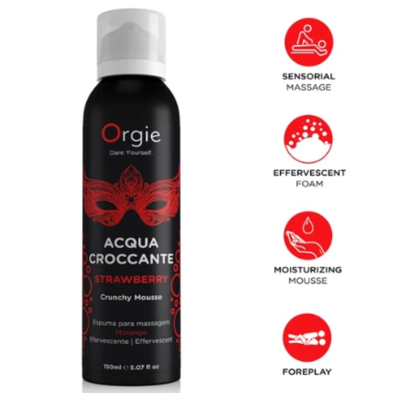 Espuma efervescente de massagem de morango ORGIE Acqua Croccante, 150 ml