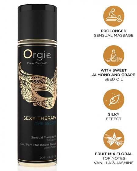 Óleo de massagem ORGIE Sexy Therapy The Secret, formato de 200 ml