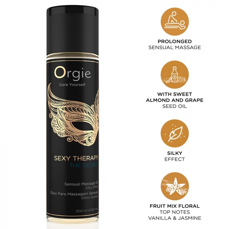 Óleo de massagem ORGIE Sexy Therapy The Secret, formato de 200 ml